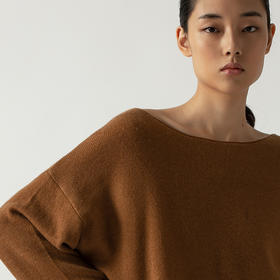 322工房气质横领纯山羊绒针织衫2022年秋冬新款休闲套头打底毛衣