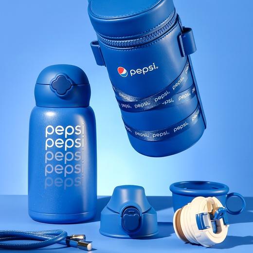 BEDDYBEAR杯具熊 四叶草儿童保温杯直饮背带成人不锈钢水杯百事蓝丝绒 630ml 商品图1