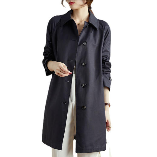 雀说 风衣女春秋装宽松英伦风外套女百搭气质上衣2W0212-DR299-WX100 商品图4