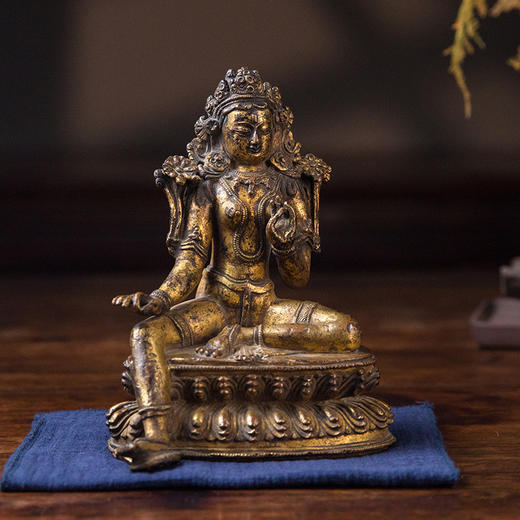 清 铜鎏金绿度母 商品图0