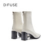 DFuse迪芙斯秋季新款方头鳄鱼纹粗跟短靴女DF24116048 商品缩略图3