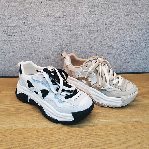 豪行软底22178221老爹鞋松糕底女鞋百搭厚底运动鞋女 商品图2