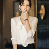秋装新款，重磅真丝衬衣小衫上衣荷叶边v领长袖桑蚕丝衬衫LS-XZ8210 商品缩略图2