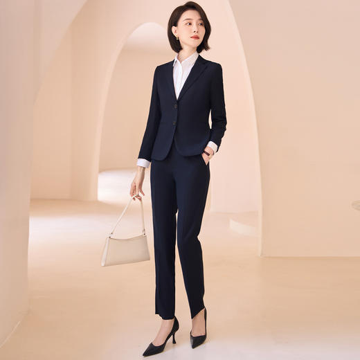 【上衣+裤子】罗蒙春秋西服套装女士正装商务通勤职业工装修身西装女 商品图6