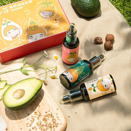 窝小芽食用油组合装   有机核桃油+有机亚麻籽油+芝麻牛油果油 商品图3