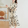 优雅通勤，蝴蝶刺绣真丝长袖连衣裙SM-82298701 商品缩略图2