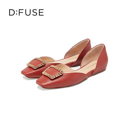 D:FUSE/迪芙斯春季新品法式小方头平底单鞋DF31114001 商品图7