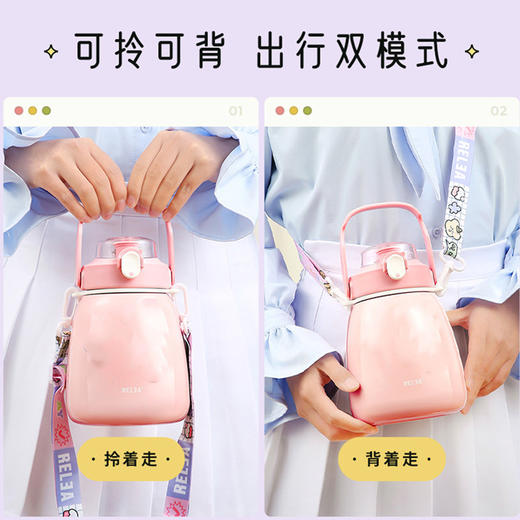 物生物小胖丫不锈钢大容量双层保温杯1.2L 商品图4