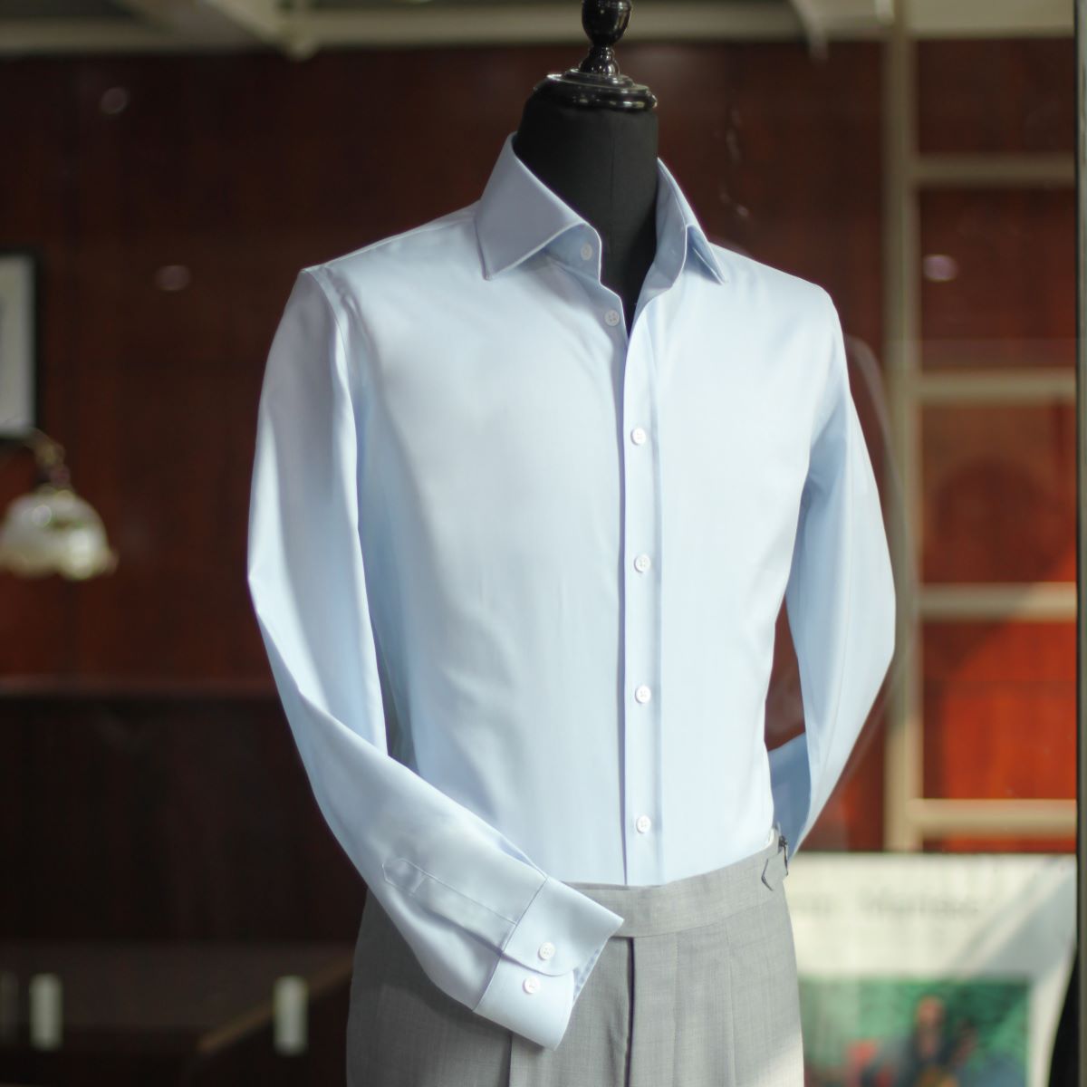 高唯白色/蓝色男士英式衬衫商务修身正装  两色可选