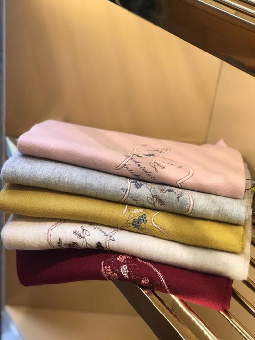 优品堂《5103唯美世界》绵羊毛刺绣长巾 商品图0