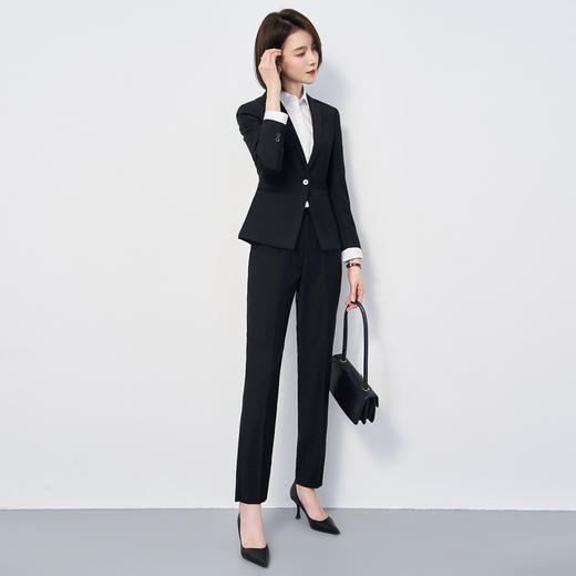 【上衣+裤子】罗蒙春秋女士西服套装职业正装商务通勤上班修身两件套 商品图6