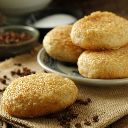 庆福斋麻酱烧饼60g*6个 中华老字号 面食 商品图0