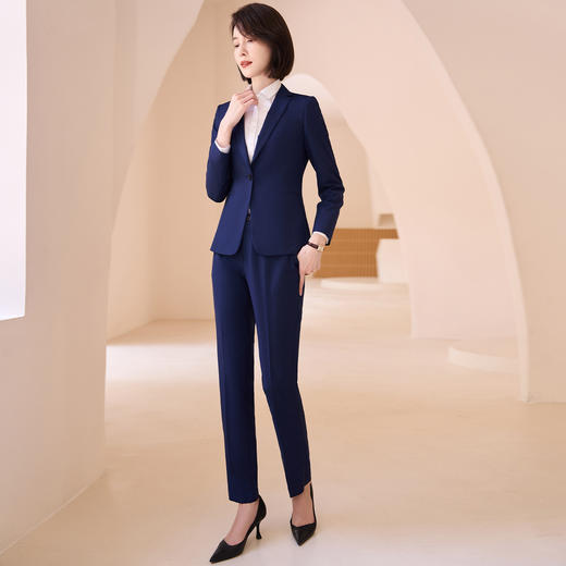 【上衣+裤子】罗蒙春秋女士西服套装职业正装商务通勤修身西装两件套 商品图6