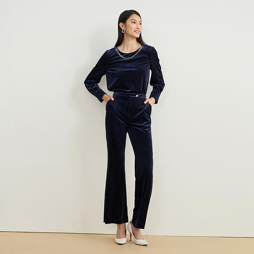 EITIE爱特爱秋季新款修身显瘦纯色上衣女6713409 商品图2