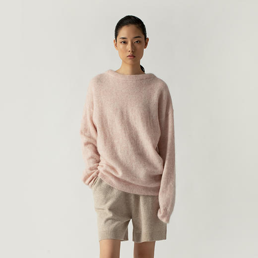 322工房幼马海毛廓形套头衫2022年秋冬新款宽松休闲针织纯色打底 商品图4