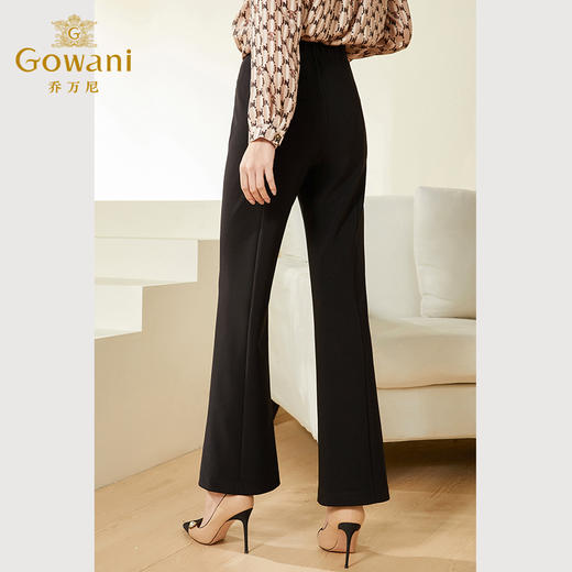 乔万尼春新品简约百搭时尚大气黑色喇叭裤EF3F897 商品图2