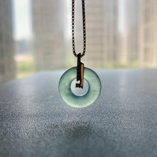 高冰种阳绿翡翠平安扣18k黄金钻石镶嵌 商品图9