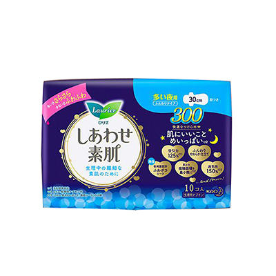 KAO花王 乐而雅F舒适系列护翼夜用卫生巾30cm*10片/包 商品图0