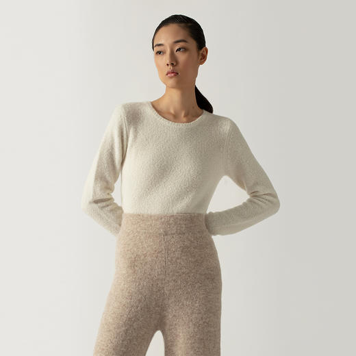 322工房升级打底加厚针织打底衫2022年秋冬款圈圈纱山羊绒套头衫 商品图0