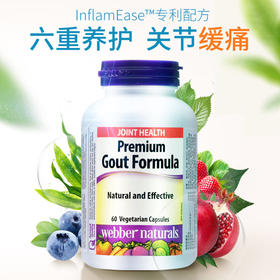 Webber Naturals伟博进口升级版西芹籽黑樱桃VC痛风宝（六重养护，60粒/瓶）【有了它，让你关节不再“痛”无“风”一身轻】