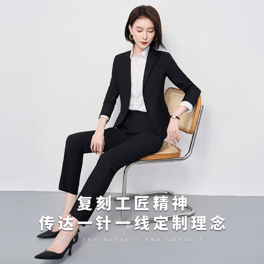 【上衣+裤子】罗蒙春秋西服套装女士正装商务通勤职业装两件套西装女 商品图2