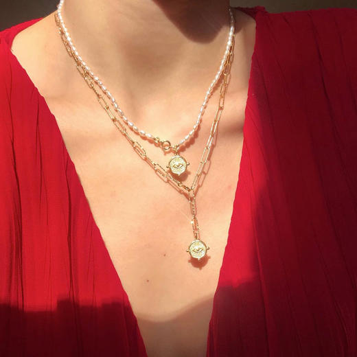 北京仓｜Barbóra-Eye-眼睛金币 项链（多种戴法）［希腊设计师] 商品图2