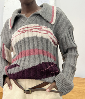 R-UMAMIISM 甜心宠物林荫道散步装千层片长袖毛衣