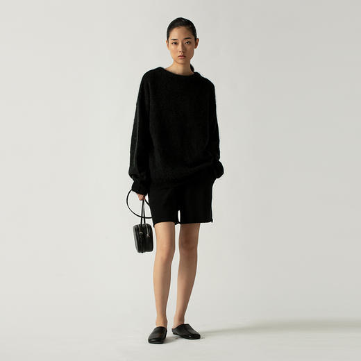 322工房幼马海毛廓形套头衫2022年秋冬新款宽松休闲针织纯色打底 商品图2