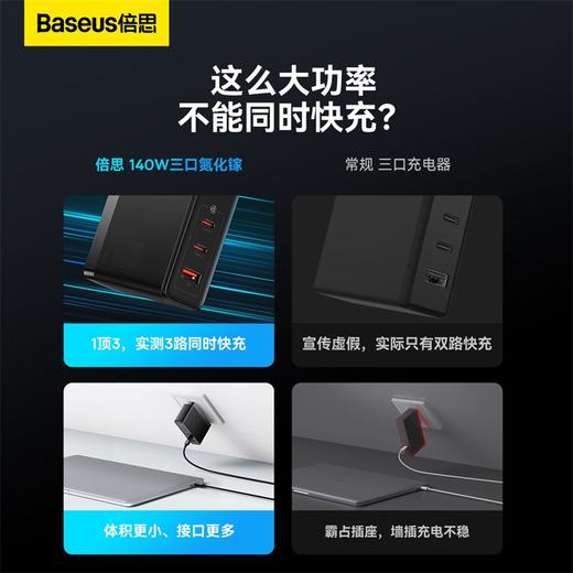 倍思 GaN5 Pro 氮化镓快充充电器2C+U 140W 商品图5