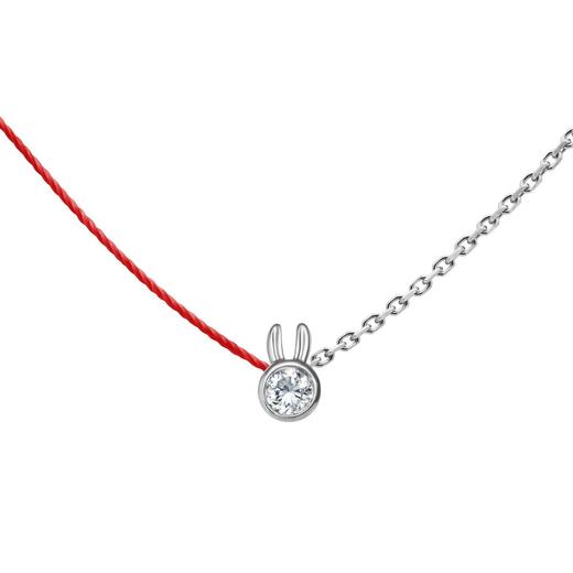 【定金】Mini Pure Rabbit Double-18K白金 钻石 项链［法国设计师］ 商品图0