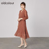 oldcolour2021秋季商场同款V领高腰显瘦大方碎花连衣裙N31103110 商品缩略图2
