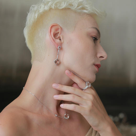 Retro Chic 意大利复古创意饰品 方糖摩根石耳环 商品图4