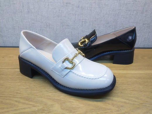 2021秋季豪行新款女鞋213Q05155中跟舒适休闲牛皮单鞋乐福鞋正品 商品图5