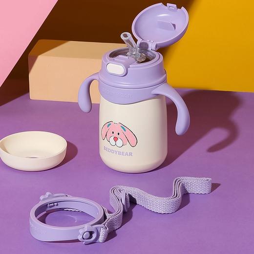 BEDDYBEAR杯具熊 一杯两用学饮保温杯儿童卡通吸管杯背带水瓶 400ml 商品图2