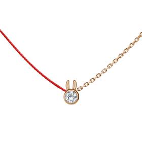 【定金】Mini Pure Rabbit Double-18K玫瑰金 钻石 项链［法国设计师］