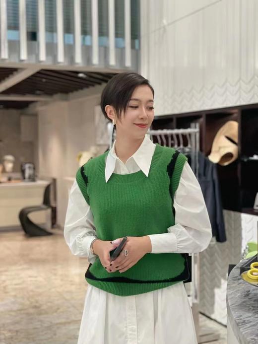 QG22133#美丽奴羊毛拼色针织马甲 商品图2