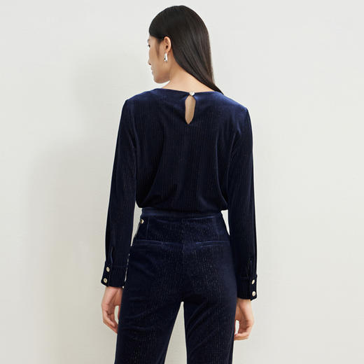 EITIE爱特爱秋季新款修身显瘦纯色上衣女6713409 商品图5