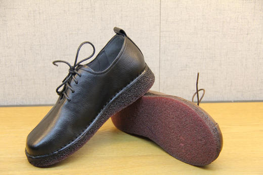 豪行秋款20392762真皮单鞋女平底舒适牛筋软底皮鞋牛皮女鞋妈妈鞋 商品图6