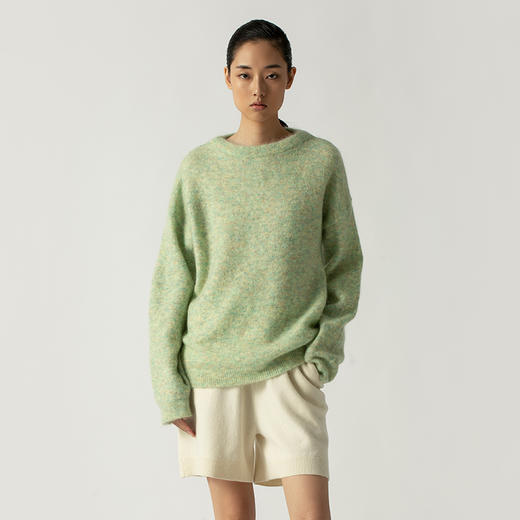 322工房幼马海毛廓形套头衫2022年秋冬新款宽松休闲针织纯色打底 商品图3