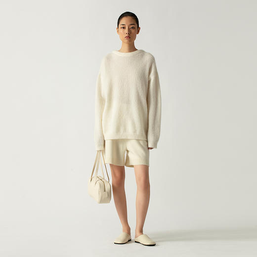 322工房幼马海毛廓形套头衫2022年秋冬新款宽松休闲针织纯色打底 商品图1