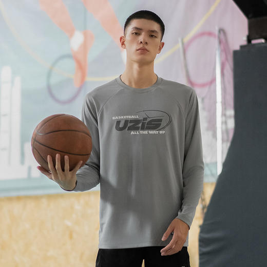 99% UZIS长袖投篮服男圆领宽松篮球训练运动健身速干上衣潮[夺秒] 商品图0