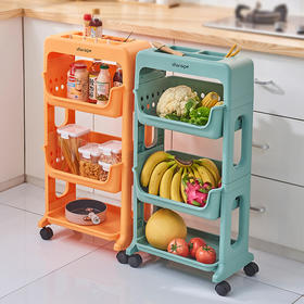 【日用百货】厨房置物架落地多层果蔬菜架子菜篮子小推车菜筐收纳用品家用大全