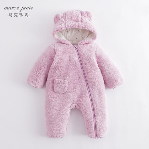 马克珍妮秋冬装新款 男女宝宝双面舒棉绒连体衣221213 商品图1