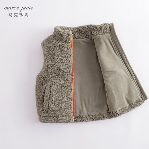 马克珍妮秋冬装新款 男童仿羊羔毛复合摇粒绒马甲221257 商品图4