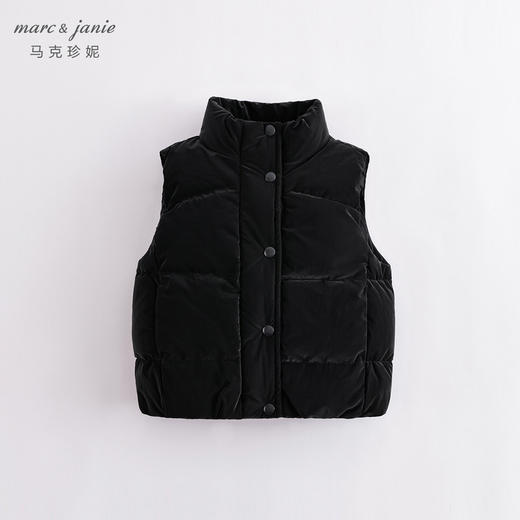 马克珍妮秋冬新款 女童金属色立领超轻保暖羽绒马甲221658 商品图3