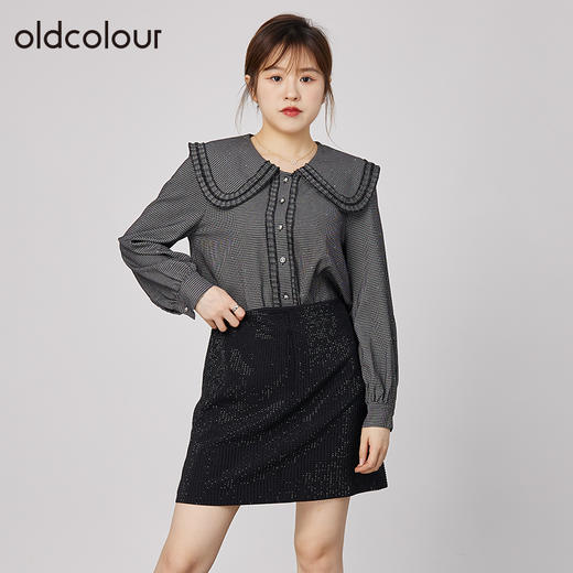 oldcolour2021秋商场同款别致小众甜美娃娃领衬衫女通勤N32013255 商品图2