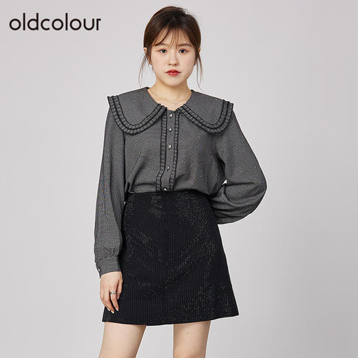 oldcolour2021秋商场同款别致小众甜美娃娃领衬衫女通勤N32013255 商品图3