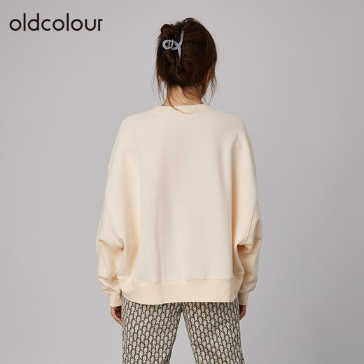 oldcolour2021秋商场同款休闲落肩复古气质独特T恤女N32023219 商品图3