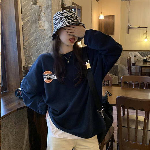 2022夏季韩版加肥大码卫衣女新款秋冬日韩宽松印花ins 商品图4