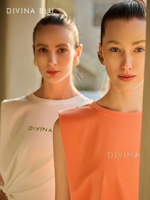 DIVINA BLU夏威夷系列前卫外搭T恤宽松瑜伽服罩衫女跑步运动上衣 商品图1